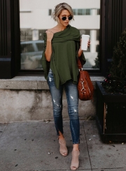 Off Shoulder Irregular Loose Fit Tee