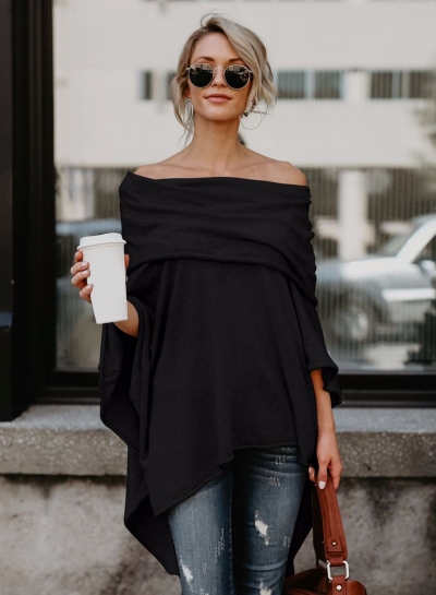 Off Shoulder Irregular Loose Fit Tee YOYOTSHOP.com