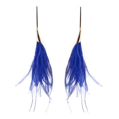 Elegant Feather Decoration Solid Color Party Earrings YOYOTSHOP.com