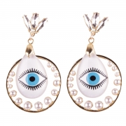 Fashion Novelty Eyes Patterned Drop Earrings