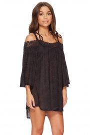 Black Breeze Crochet Off-the-shoulder Beachwear