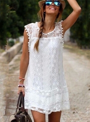 Sleeveless Lace Mini Dress