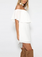 Fashion Off Shoulder Ruffle Dress