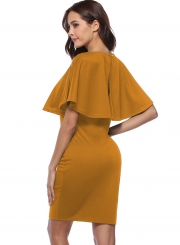 Ruffle Bodycon Pencil Dress