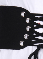 Fashion Solid Color Lace-up Belt