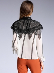 Fashion Long Sleeve Lace Button down Shirt