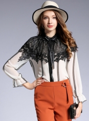 Fashion Long Sleeve Lace Button down Shirt