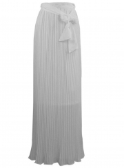 Fashion High Slit Maxi Pleated Chiffon Skirt