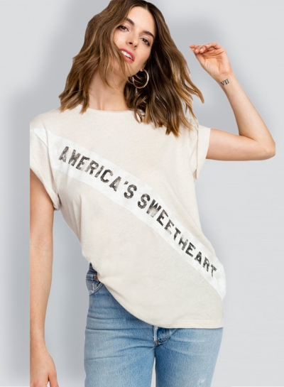 Short Sleeve Letter Printed Loose Tee