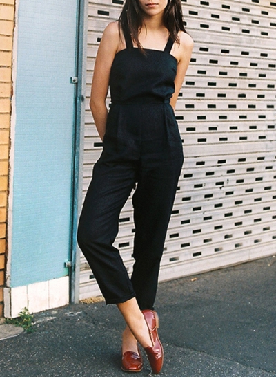 Spaghetti Strap Sleeveless Solid Jumpsuit