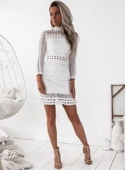 Long Sleeve Lace Bodycon Mini Dress