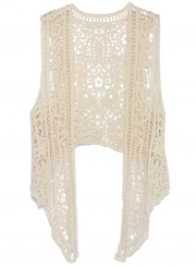 Fashion Open front Lace Irregular Vest