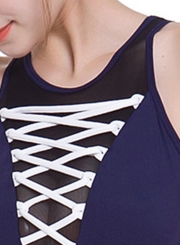 Fashion Front Cross Strap Sports Bra