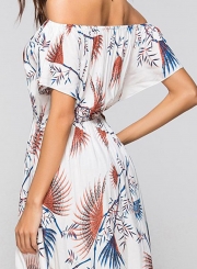 Off Shoulder Floral High Low Dress