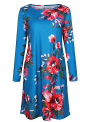 Long Sleeve Floral Dress with Pockets