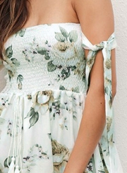 Strapless Sleeveless Bandage Floral Printed Romper