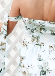 Strapless Sleeveless Bandage Floral Printed Romper