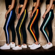 Fashion Striped Skinny Fit Ankle Yoga Leggings