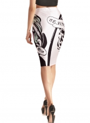 Fashion High Waist Slim Print Dress