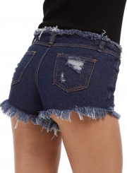 Fashion Washed And Brushed Denim Shorts