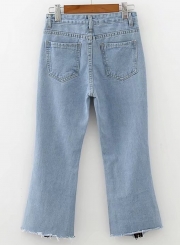 Hole Washed Boyfriend  Jeans