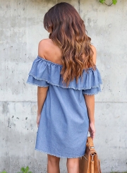 Off Shoulder Embroidered Dress