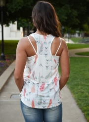 Printed Round Neck Tank Top