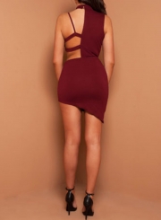 Elastic Waist Cut out Bodycon Club Dress