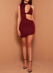 Elastic Waist Cut out Bodycon Club Dress