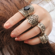 4 Pieces Alloy BOHO Finger Rings Multiple Sets Of Rings