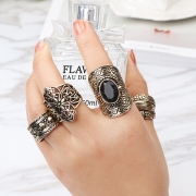 4 Pieces Alloy BOHO Finger Rings Multiple Sets Of Rings