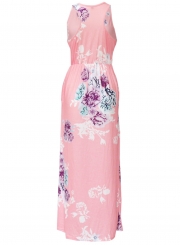 Summer Sexy Floral Printing Off The Shoulder Round Neck Dress