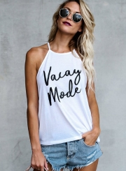 Sleeveless Printed Letter Pullover Tank Top