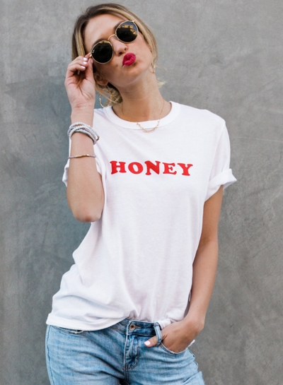 Short-sleeved Printed-letter T-shirt