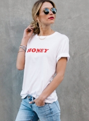 Short-sleeved Printed-letter T-shirt