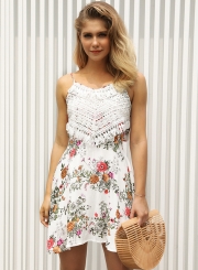 Sexy Sling Sleeveless Floral Printed Dress