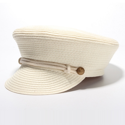 Fashion Straw Flat Wide Brim Punk Style Women Fedoras Hat With Buttons zecalaba.com