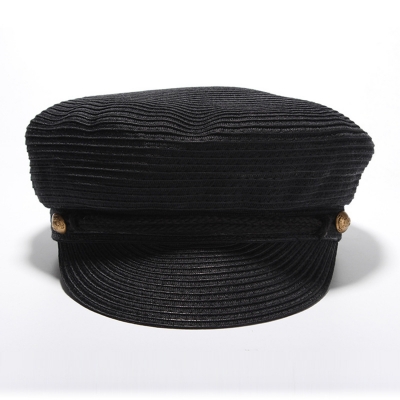 Fashion Straw Flat Wide Brim Punk Style Women Fedoras Hat With Buttons zecalaba.com