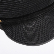 Fashion Straw Flat Wide Brim Punk Style Women Fedoras Hat With Buttons