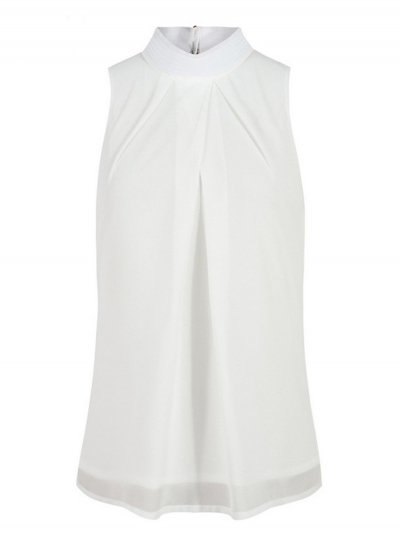 Fashion Summer Pure Color Sleeveless Flounce Halter Blouses