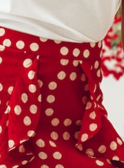 Fashion Vocation Flounced A-line Short Skirt With Polka Dots