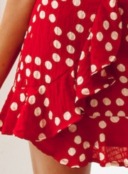 Fashion Vocation Flounced A-line Short Skirt With Polka Dots