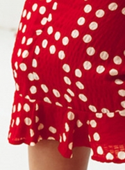 Fashion Vocation Flounced A-line Short Skirt With Polka Dots