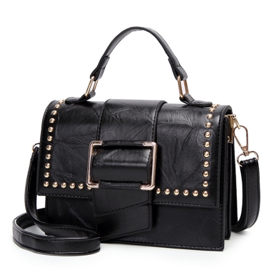 Vintage Leather Handbag Cross Body Shoulder Bag With Rivet zecalaba.com