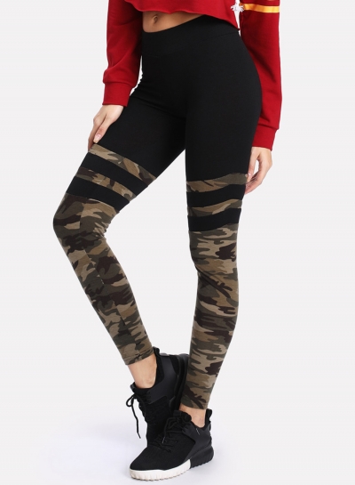 Fashion Casual Skinny Camouflage Pants Yoga Leggings