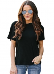 Casual Black Love Tie Tee Top