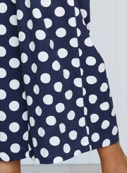 Polka Dots Spaghetti Strap Waist Tie Wide Leg Pockets Jumpsuit