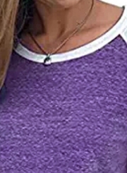 Casual Color Blocked Round Neck Short Sleeve Tee Shirt