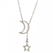 Fashion Simple Sweet Star And Moon Shapes Necklace