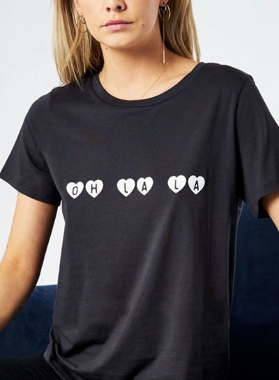 Summer Casual Loose Heart Letters Printed Short Sleeve Round Neck Tee zecalaba.com